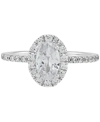 Grown With Love Igi Certified Lab Diamond Oval-Cut Halo Engagement Ring (1-1/2 ct. t.w.) 14k White Gold
