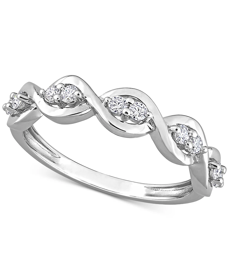 Lab-Grown Moissanite Twist Band (1/4 ct. t.w.) Sterling Silver