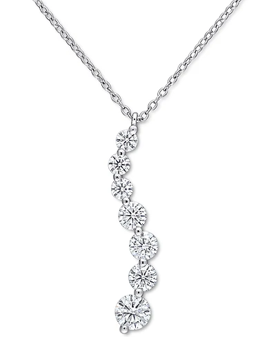Lab-Grown Moissanite Swirl 18" Pendant Necklace (1-1/2 ct. t.w.) in Sterling Silver