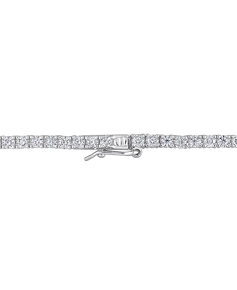 Lab-Grown Moissanite 17" Tennis Necklace (12-1/2 ct. t.w.) in Sterling Silver