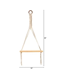 Handmade Wall Hanging with Wooden Shelf, 14" x 24"