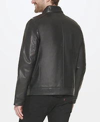 Cole Haan Men's Faux-Leather Motto Jacket