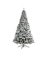 Flocked West Virginia Fir Artificial Christmas Tree with 800 Clear Led Lights and 1680 Tips, 10'