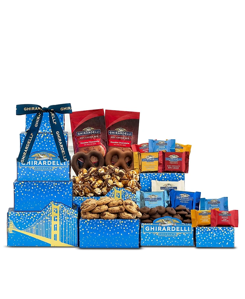 Wine Country Gift Baskets Ghirardelli Chocolate Lovers Gift Tower, 14 Pieces