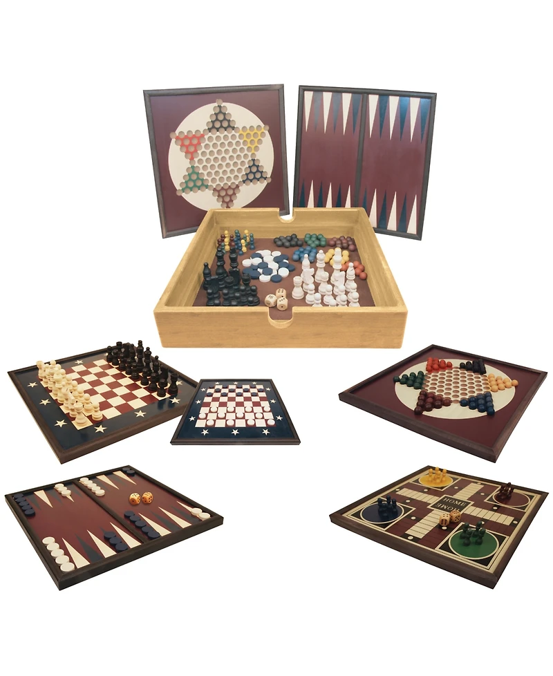 Areyougame 5-in-1 Wood Game Set