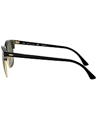Ray-Ban Unisex Polarized Low Bridge Fit Sunglasses, RB3016F Clubmaster Classic 55