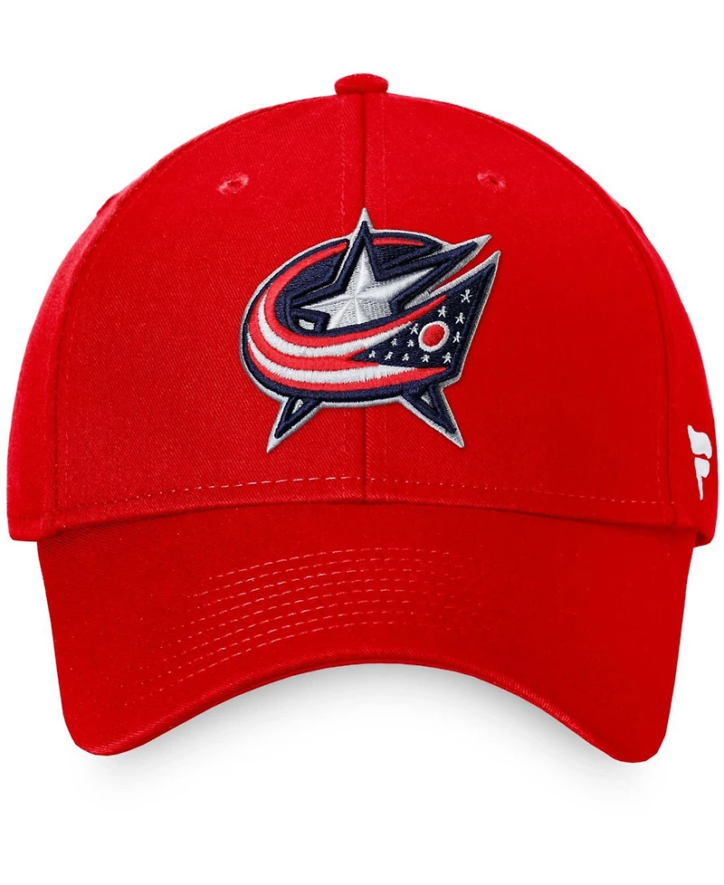 Men's Red Columbus Blue Jackets Core Adjustable Hat