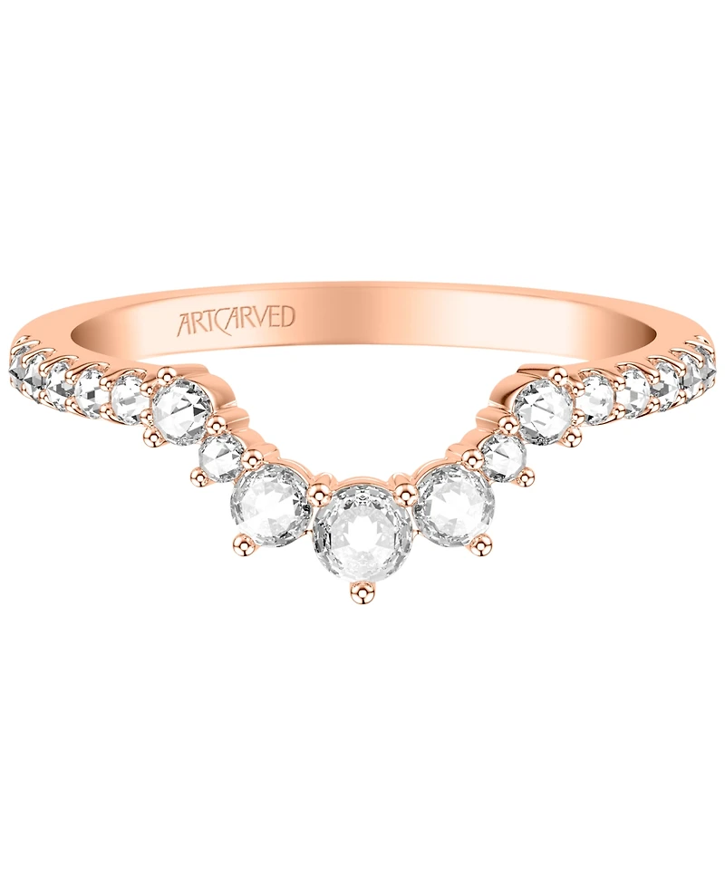 Art Carved Diamond Rose-Cut Wedding Band (1/3 ct. t.w.) 14k Gold