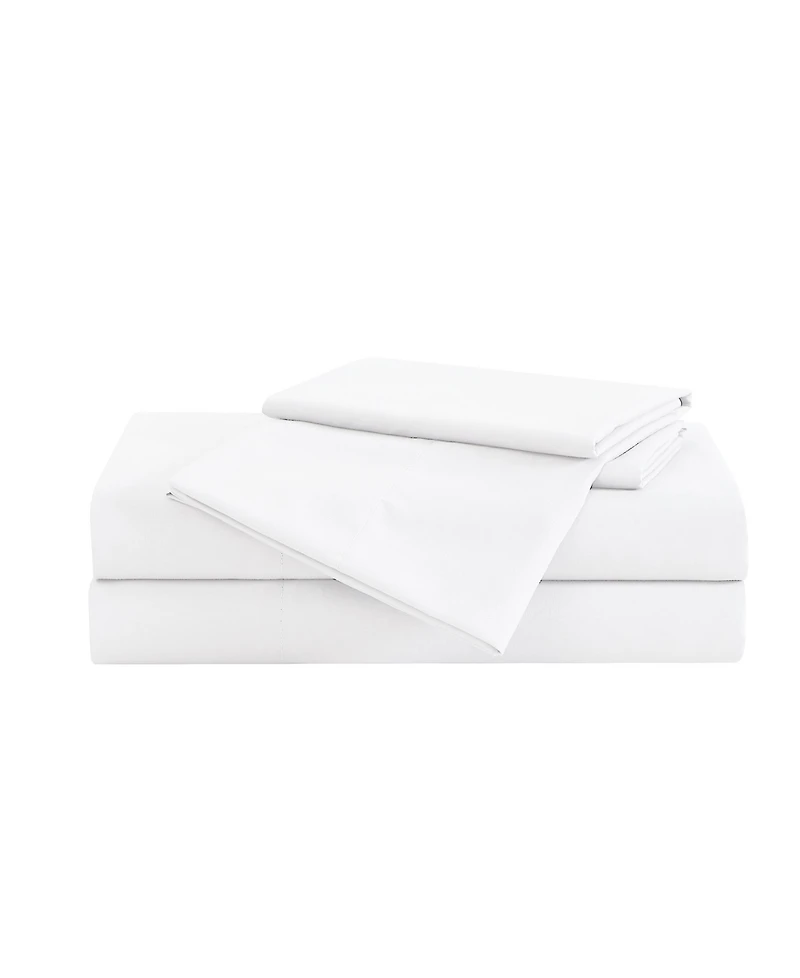 London Fog Garment Wash Solid 4 Piece Sheet Set, Twin