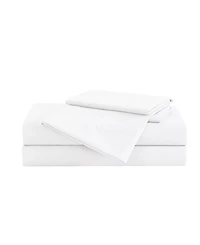 London Fog Garment Wash Solid 4 Piece Sheet Set, Twin