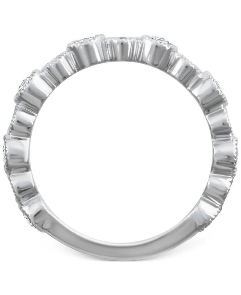 Diamond Milgrain Bezel Band (1/2 ct. t.w.) in 14k White Gold