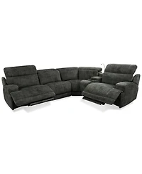 Sebaston -Pc. Fabric Sectional with Power Motion Recliners and 1 Usb Console