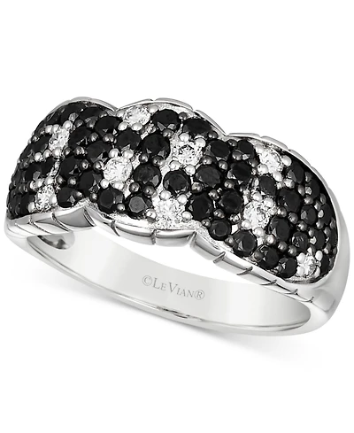 Le Vian Black Diamond (7/8 ct. t.w.) & Nude Diamond (1/5 ct. t.w.) Scattered-Look Cluster Ring in 14k White Gold