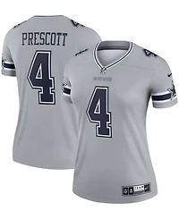 Women's Dak Prescott Gray Dallas Cowboys Inverted Legend Jersey
