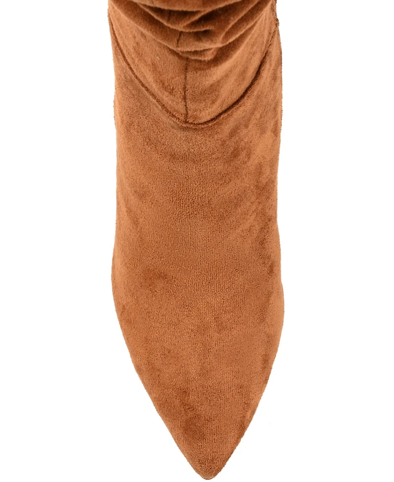 Journee Collection Women's Sarie Wide Calf Ruched Stiletto Boots