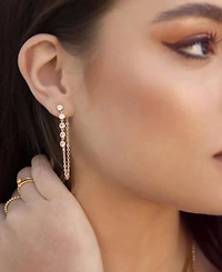 Ettika Crystal Gold-Plated Chain Dangle Earrings