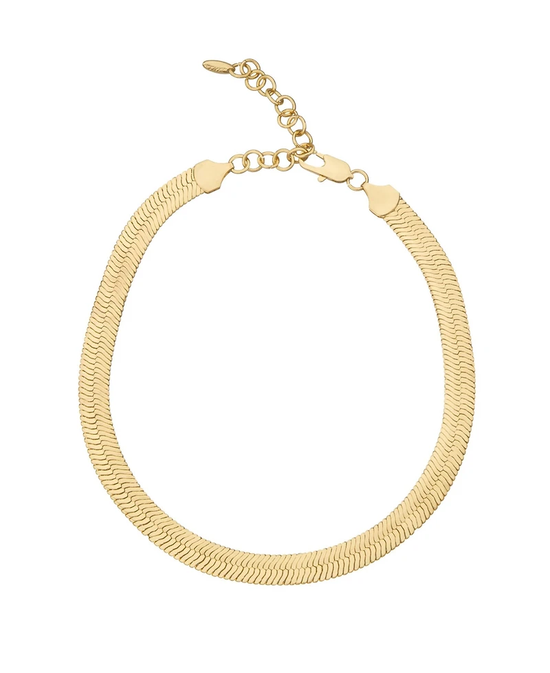 Ettika Gold-Plated Flat Snake Chain Necklace