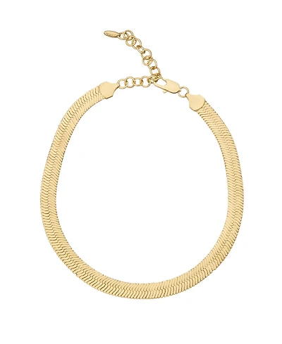 Ettika Gold-Plated Flat Snake Chain Necklace