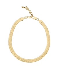 Ettika Gold-Plated Flat Snake Chain Necklace