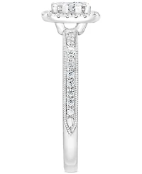 Diamond Halo Cluster Diamond Engagement Ring (3/8 ct. t.w.) in 14k White Gold