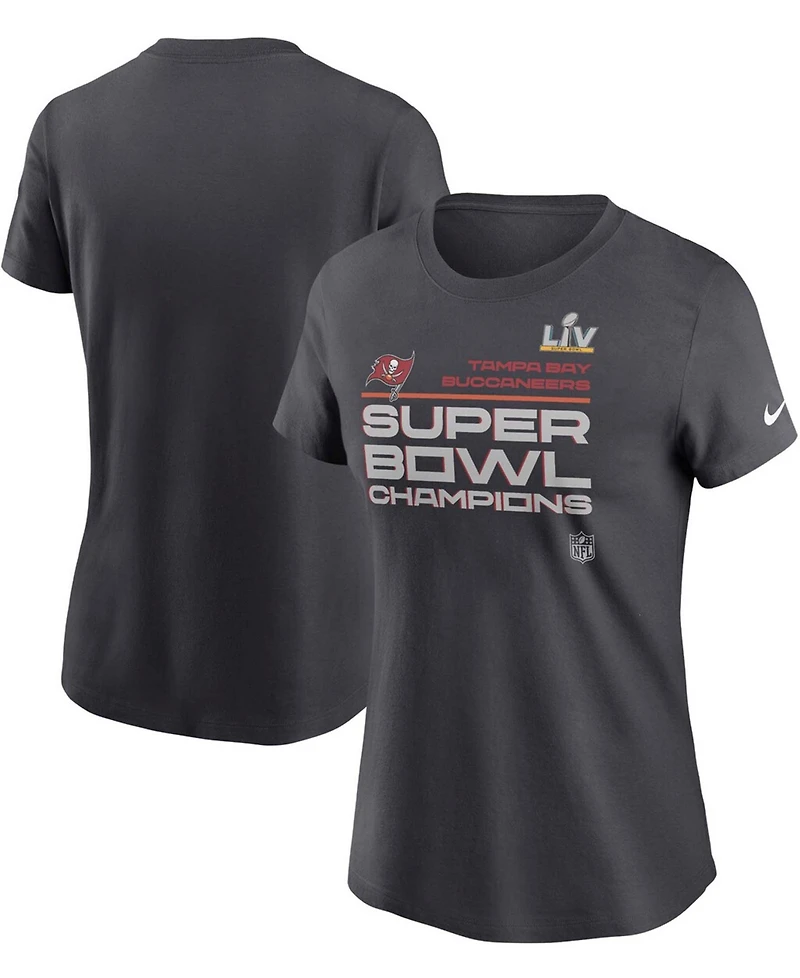 Women's Anthracite Tampa Bay Buccaneers Super Bowl Lv Champions Locker Room Trophy Collection T-shirt