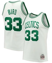 Men's Larry Bird White Boston Celtics 1985-86 Hardwood Classics Swingman Jersey