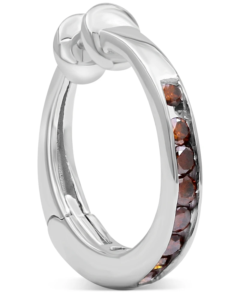 Diamond Ear Cuff (1/10 ct. tw) in 10k White Gold (Also in Black, Red, & Blue Diamond)