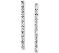 Effy Diamond Linear Drop Earrings (1/10 ct. t.w.) in Sterling Silver or 14k Gold-Plated Sterling Silver