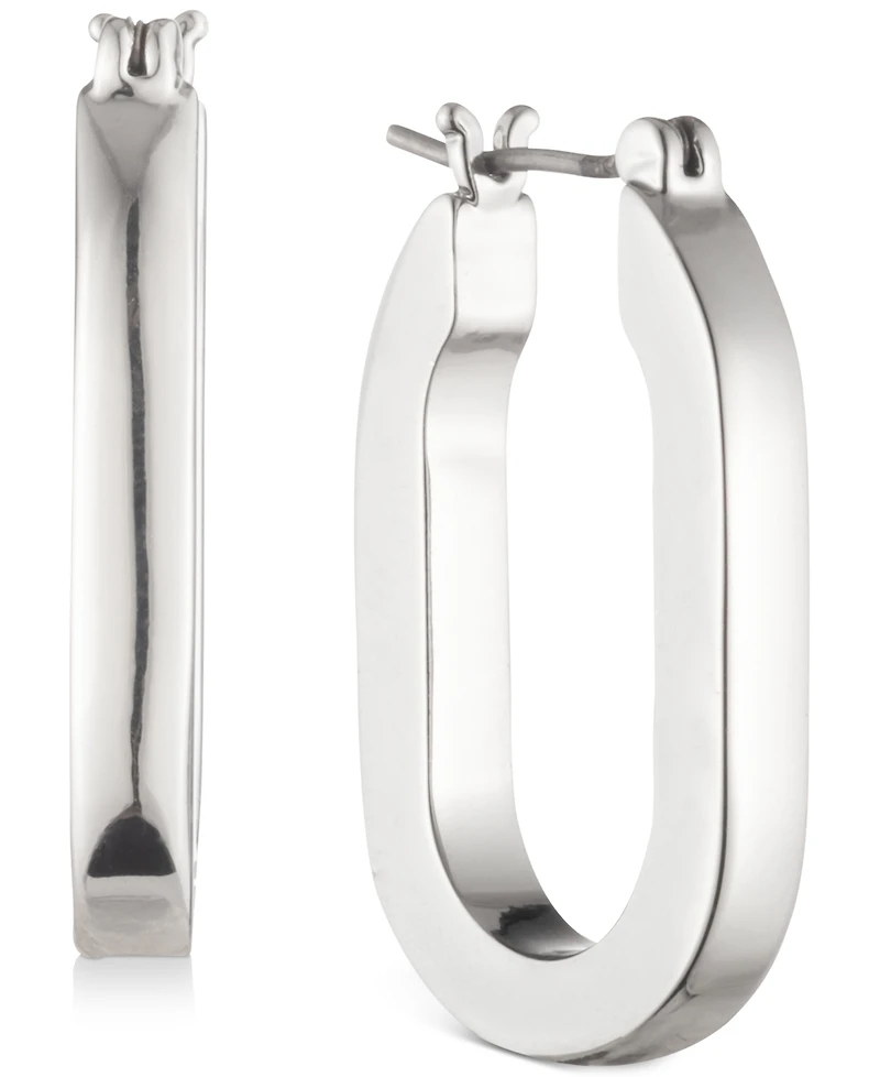 Karl Lagerfeld Paris Silver-Tone Hoop Earrings, 1"