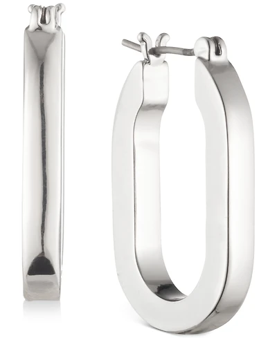 Karl Lagerfeld Paris Silver-Tone Hoop Earrings, 1"