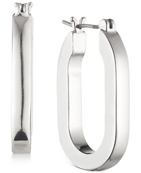 Karl Lagerfeld Paris Silver-Tone Hoop Earrings, 1"