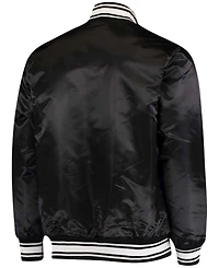 Men's Black Tampa Bay Buccaneers Locker Room Satin Varsity Full-Snap Jacket