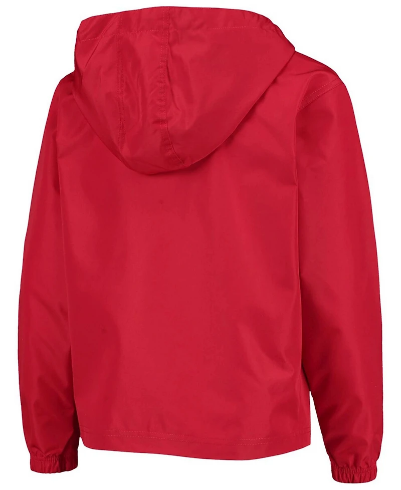 Big Boys Scarlet Ohio State Buckeyes Pack and Go Quarter-Zip Windbreaker Jacket