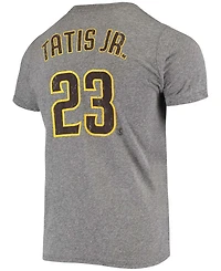 Men's Fernando Tatis Jr. Heathered Gray San Diego Padres Name and Number Tri-Blend T-shirt