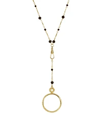 2028 Gold-Tone Magnifying Glass Drop Necklace
