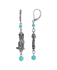 2028 Bead Cat Drop Earrings