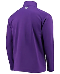 Columbia Men's Lsu Tigers Terminal Tackle Fleece Raglan Omni-Shade Quarter-Zip Jacket