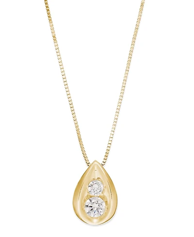Diamond Teardrop Pendant Necklace 14k Yellow or White Gold (1/4 ct. t.w.)