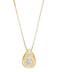 Diamond Teardrop Pendant Necklace 14k Yellow or White Gold (1/4 ct. t.w.)