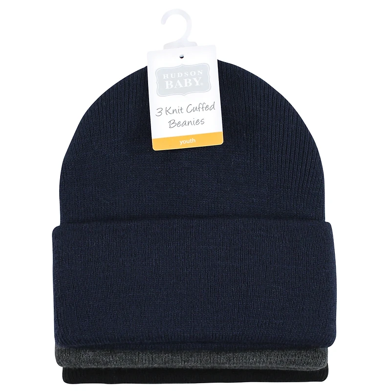 Hudson Baby Toddler Unisex Knitted Fold-Over Beanies