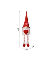 Glitzhome 28.25" Fabric Valentine's Gnome Shelf Sitter with Dangling Legs