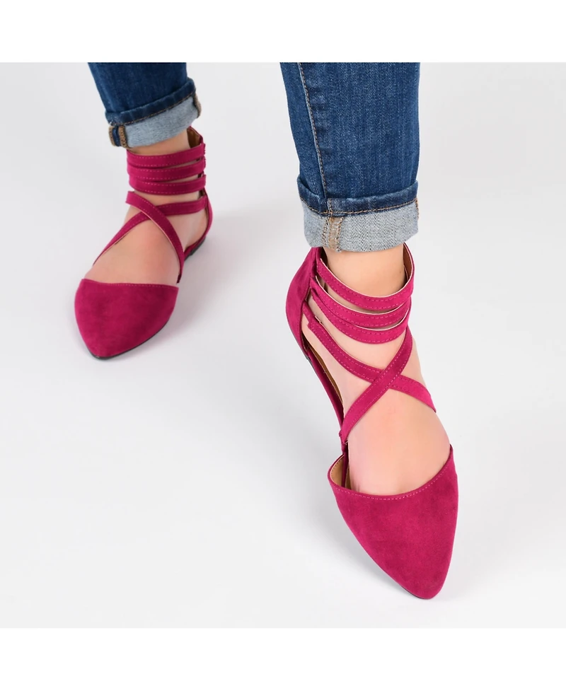 Journee Collection Women's Marlee Strappy Pointed Toe Flats