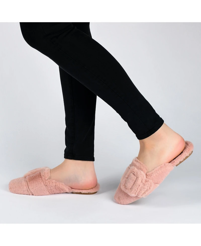 Journee Collection Women's Faux Fur Eara Slipper