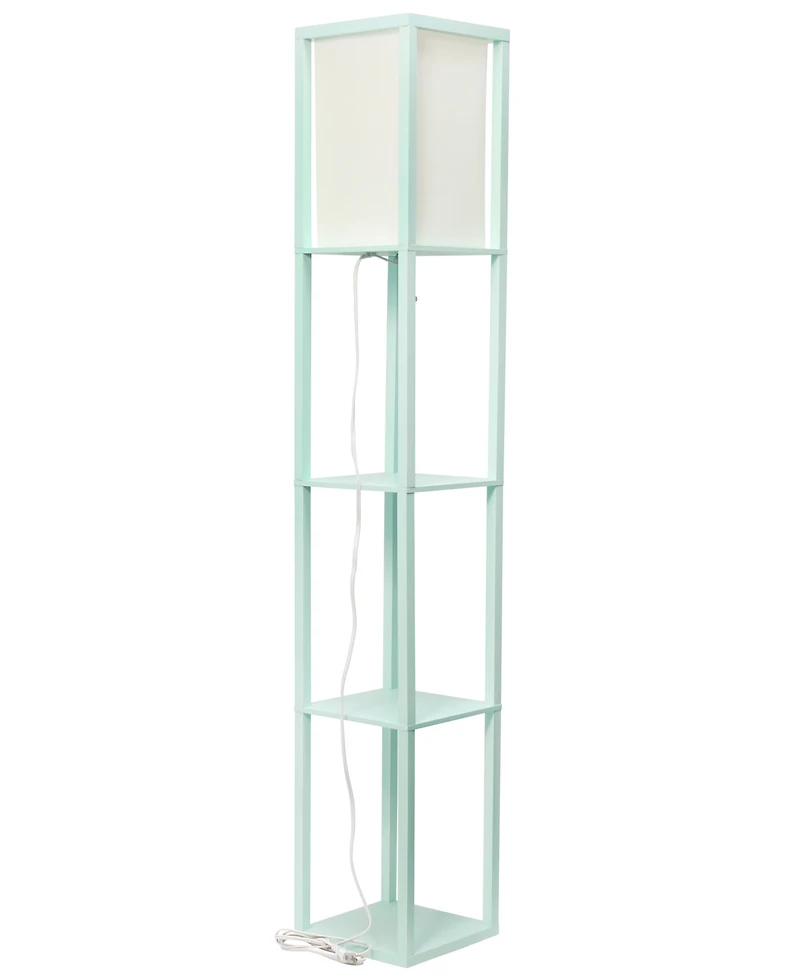 Lalia Home Column Shelf Floor Lamp with Linen Shade