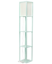 Lalia Home Column Shelf Floor Lamp with Linen Shade