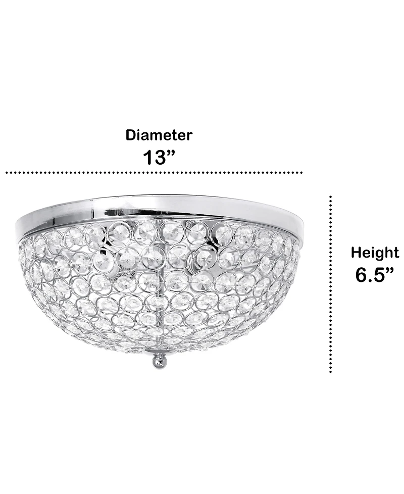 Lalia Home Crystal Glam 2 Light Ceiling Flush Mount