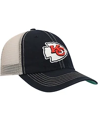 Men's Black, Natural Kansas City Chiefs Trawler Trucker Clean Up Snapback Hat