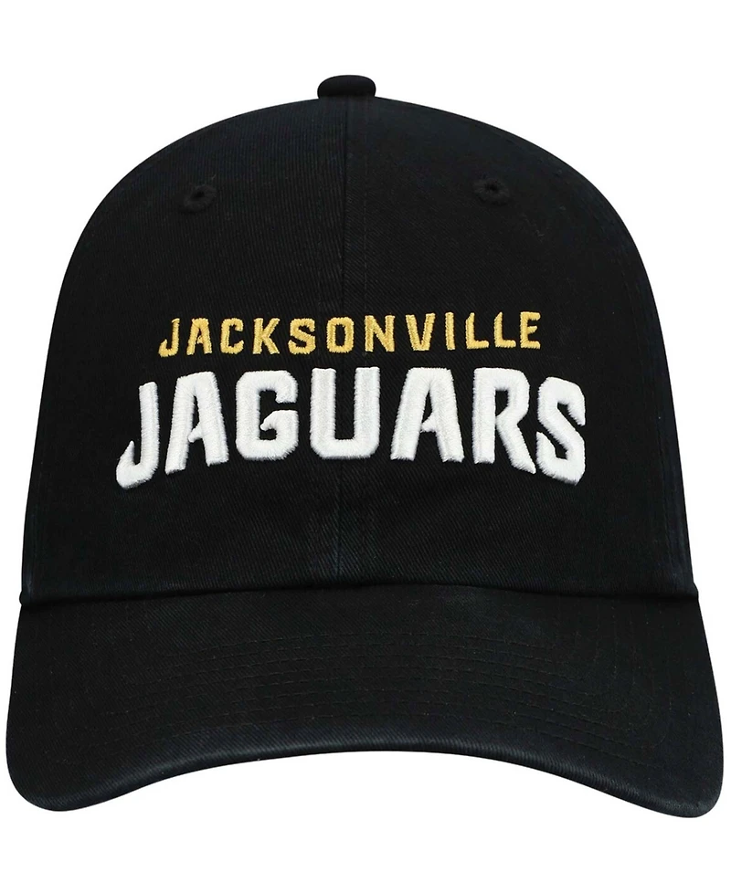 Men's Black Jacksonville Jaguars Clean Up Script Adjustable Hat