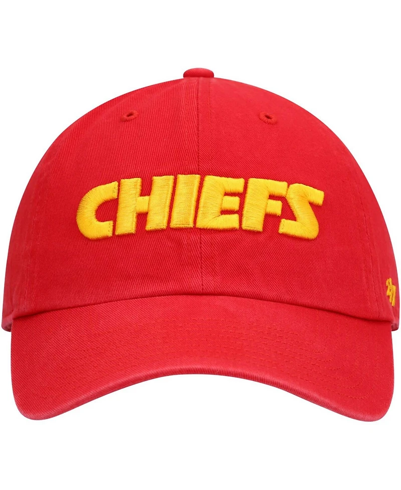 Men's Red Kansas City Chiefs Clean Up Script Adjustable Hat