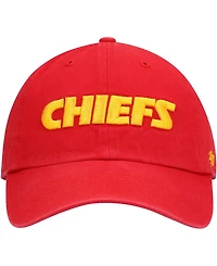 Men's Red Kansas City Chiefs Clean Up Script Adjustable Hat